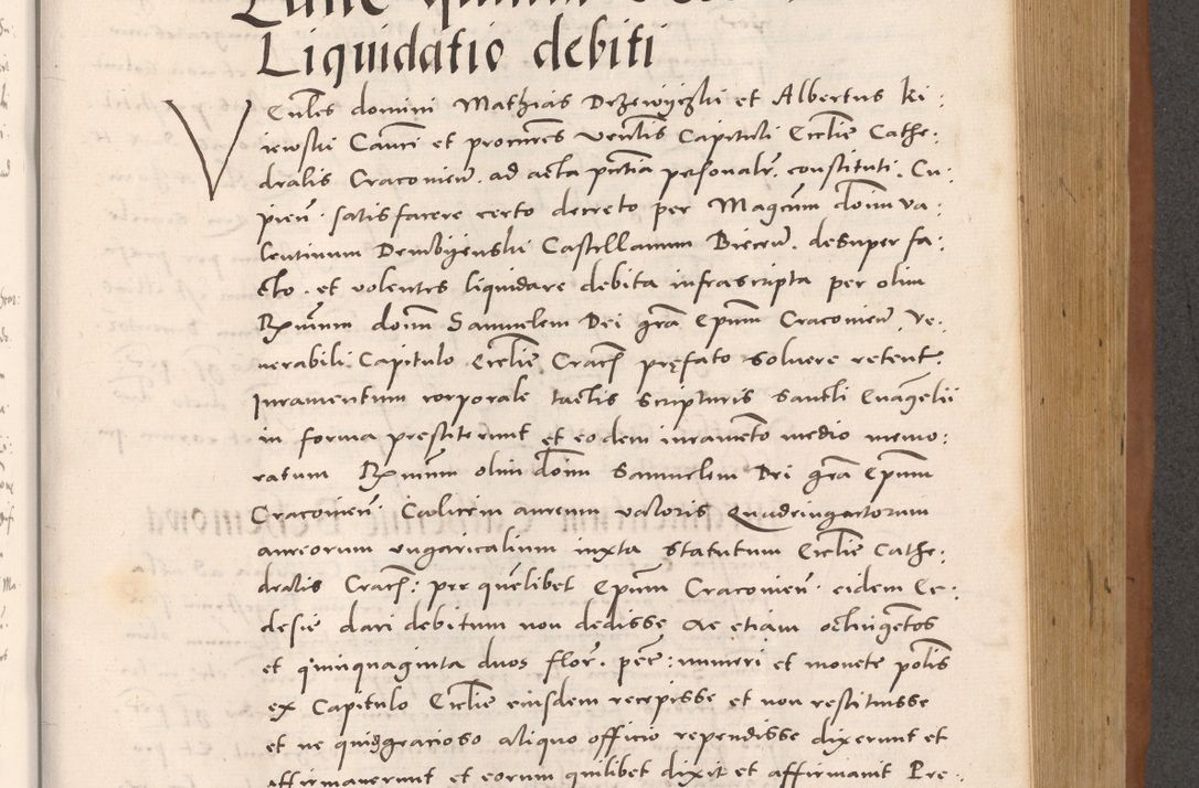 Zdjęcie nr 623 dla obiektu archiwalnego: Acta actorum causarum, sentenciarum tam diffinitivarum quam interloquutoriarum, decretorum, obligationum, quietationum et constitucionum procuratorum coram reverendo domino Bartholomeo Ganthkowsky cancellario Gnesnensi, archidiacono et reverendissimi in Christo patris domini Andree Dei gratia episcopi Cracoviensis vicario in spiritualibus generali Cracoviensi ad annum Domini millesimum quingentesimum quingentesimum primum, cuius indictio nona, pontificatus sanctissimi in Christo patris domini Julii divina providencia pape tercii, annus secundus (sic!) felici omine incipiutur.