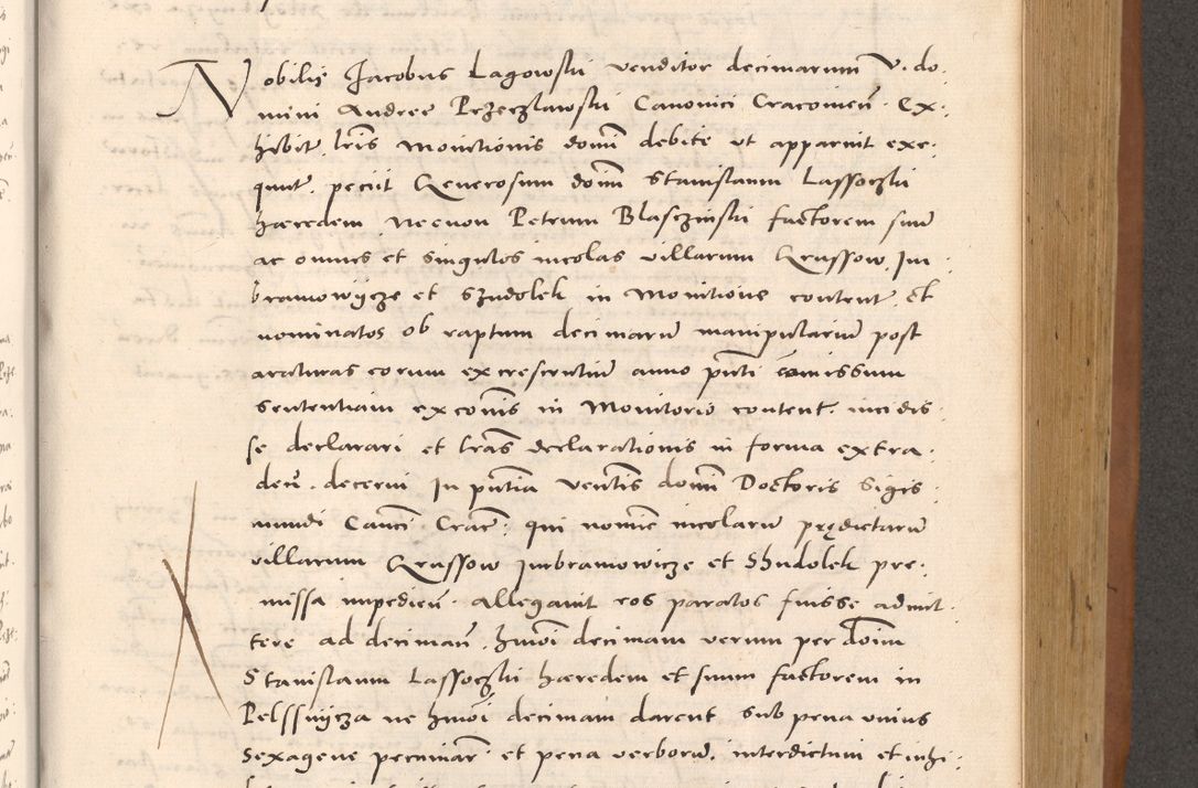 Zdjęcie nr 597 dla obiektu archiwalnego: Acta actorum causarum, sentenciarum tam diffinitivarum quam interloquutoriarum, decretorum, obligationum, quietationum et constitucionum procuratorum coram reverendo domino Bartholomeo Ganthkowsky cancellario Gnesnensi, archidiacono et reverendissimi in Christo patris domini Andree Dei gratia episcopi Cracoviensis vicario in spiritualibus generali Cracoviensi ad annum Domini millesimum quingentesimum quingentesimum primum, cuius indictio nona, pontificatus sanctissimi in Christo patris domini Julii divina providencia pape tercii, annus secundus (sic!) felici omine incipiutur.