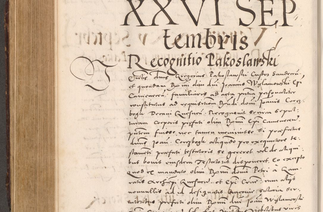 Zdjęcie nr 592 dla obiektu archiwalnego: Acta actorum causarum, sentenciarum tam diffinitivarum quam interloquutoriarum, decretorum, obligationum, quietationum et constitucionum procuratorum coram reverendo domino Bartholomeo Ganthkowsky cancellario Gnesnensi, archidiacono et reverendissimi in Christo patris domini Andree Dei gratia episcopi Cracoviensis vicario in spiritualibus generali Cracoviensi ad annum Domini millesimum quingentesimum quingentesimum primum, cuius indictio nona, pontificatus sanctissimi in Christo patris domini Julii divina providencia pape tercii, annus secundus (sic!) felici omine incipiutur.