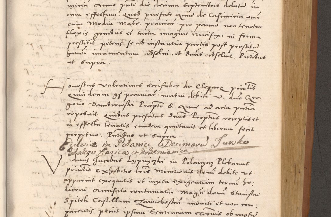 Zdjęcie nr 563 dla obiektu archiwalnego: Acta actorum causarum, sentenciarum tam diffinitivarum quam interloquutoriarum, decretorum, obligationum, quietationum et constitucionum procuratorum coram reverendo domino Bartholomeo Ganthkowsky cancellario Gnesnensi, archidiacono et reverendissimi in Christo patris domini Andree Dei gratia episcopi Cracoviensis vicario in spiritualibus generali Cracoviensi ad annum Domini millesimum quingentesimum quingentesimum primum, cuius indictio nona, pontificatus sanctissimi in Christo patris domini Julii divina providencia pape tercii, annus secundus (sic!) felici omine incipiutur.