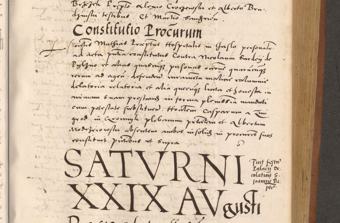 Zdjęcie nr 503 dla obiektu archiwalnego: Acta actorum causarum, sentenciarum tam diffinitivarum quam interloquutoriarum, decretorum, obligationum, quietationum et constitucionum procuratorum coram reverendo domino Bartholomeo Ganthkowsky cancellario Gnesnensi, archidiacono et reverendissimi in Christo patris domini Andree Dei gratia episcopi Cracoviensis vicario in spiritualibus generali Cracoviensi ad annum Domini millesimum quingentesimum quingentesimum primum, cuius indictio nona, pontificatus sanctissimi in Christo patris domini Julii divina providencia pape tercii, annus secundus (sic!) felici omine incipiutur.
