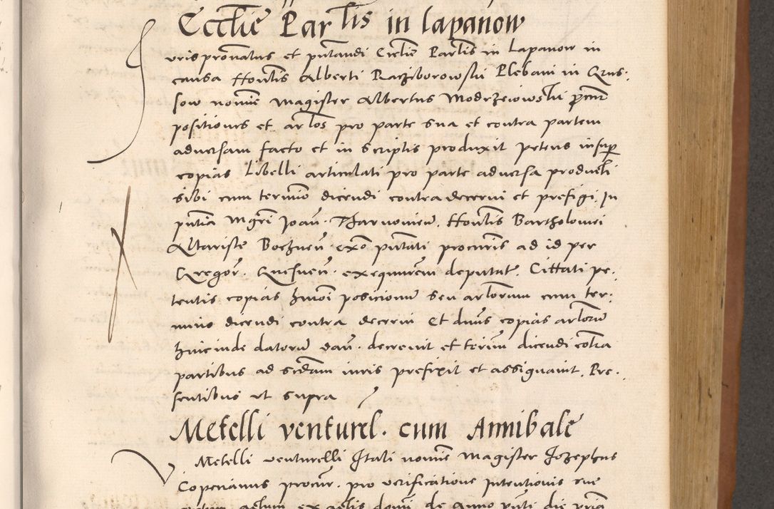 Zdjęcie nr 485 dla obiektu archiwalnego: Acta actorum causarum, sentenciarum tam diffinitivarum quam interloquutoriarum, decretorum, obligationum, quietationum et constitucionum procuratorum coram reverendo domino Bartholomeo Ganthkowsky cancellario Gnesnensi, archidiacono et reverendissimi in Christo patris domini Andree Dei gratia episcopi Cracoviensis vicario in spiritualibus generali Cracoviensi ad annum Domini millesimum quingentesimum quingentesimum primum, cuius indictio nona, pontificatus sanctissimi in Christo patris domini Julii divina providencia pape tercii, annus secundus (sic!) felici omine incipiutur.