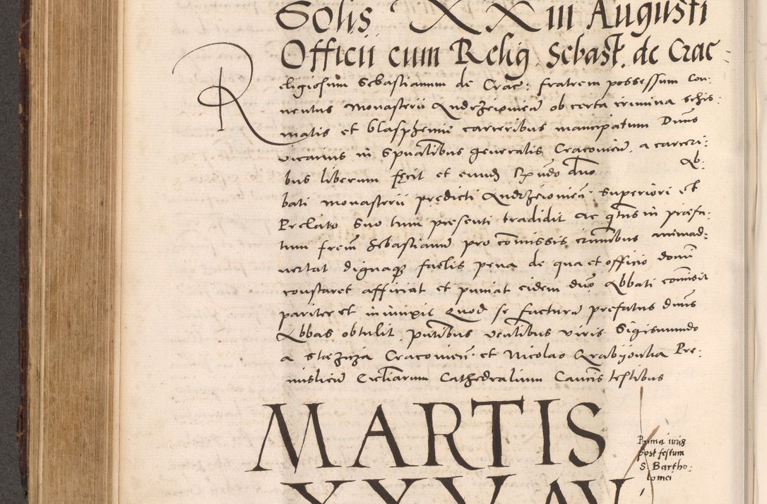 Zdjęcie nr 482 dla obiektu archiwalnego: Acta actorum causarum, sentenciarum tam diffinitivarum quam interloquutoriarum, decretorum, obligationum, quietationum et constitucionum procuratorum coram reverendo domino Bartholomeo Ganthkowsky cancellario Gnesnensi, archidiacono et reverendissimi in Christo patris domini Andree Dei gratia episcopi Cracoviensis vicario in spiritualibus generali Cracoviensi ad annum Domini millesimum quingentesimum quingentesimum primum, cuius indictio nona, pontificatus sanctissimi in Christo patris domini Julii divina providencia pape tercii, annus secundus (sic!) felici omine incipiutur.