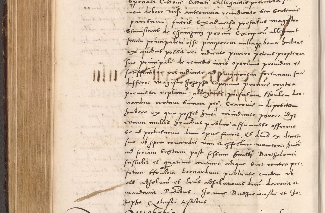 Zdjęcie nr 454 dla obiektu archiwalnego: Acta actorum causarum, sentenciarum tam diffinitivarum quam interloquutoriarum, decretorum, obligationum, quietationum et constitucionum procuratorum coram reverendo domino Bartholomeo Ganthkowsky cancellario Gnesnensi, archidiacono et reverendissimi in Christo patris domini Andree Dei gratia episcopi Cracoviensis vicario in spiritualibus generali Cracoviensi ad annum Domini millesimum quingentesimum quingentesimum primum, cuius indictio nona, pontificatus sanctissimi in Christo patris domini Julii divina providencia pape tercii, annus secundus (sic!) felici omine incipiutur.