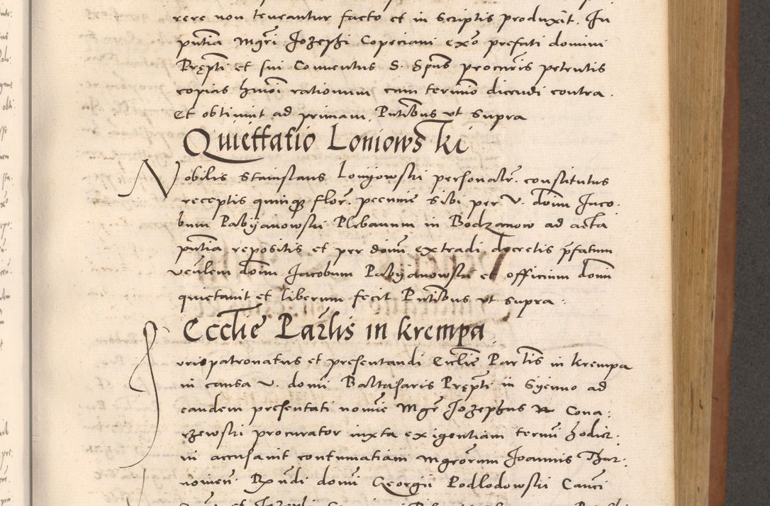 Zdjęcie nr 425 dla obiektu archiwalnego: Acta actorum causarum, sentenciarum tam diffinitivarum quam interloquutoriarum, decretorum, obligationum, quietationum et constitucionum procuratorum coram reverendo domino Bartholomeo Ganthkowsky cancellario Gnesnensi, archidiacono et reverendissimi in Christo patris domini Andree Dei gratia episcopi Cracoviensis vicario in spiritualibus generali Cracoviensi ad annum Domini millesimum quingentesimum quingentesimum primum, cuius indictio nona, pontificatus sanctissimi in Christo patris domini Julii divina providencia pape tercii, annus secundus (sic!) felici omine incipiutur.