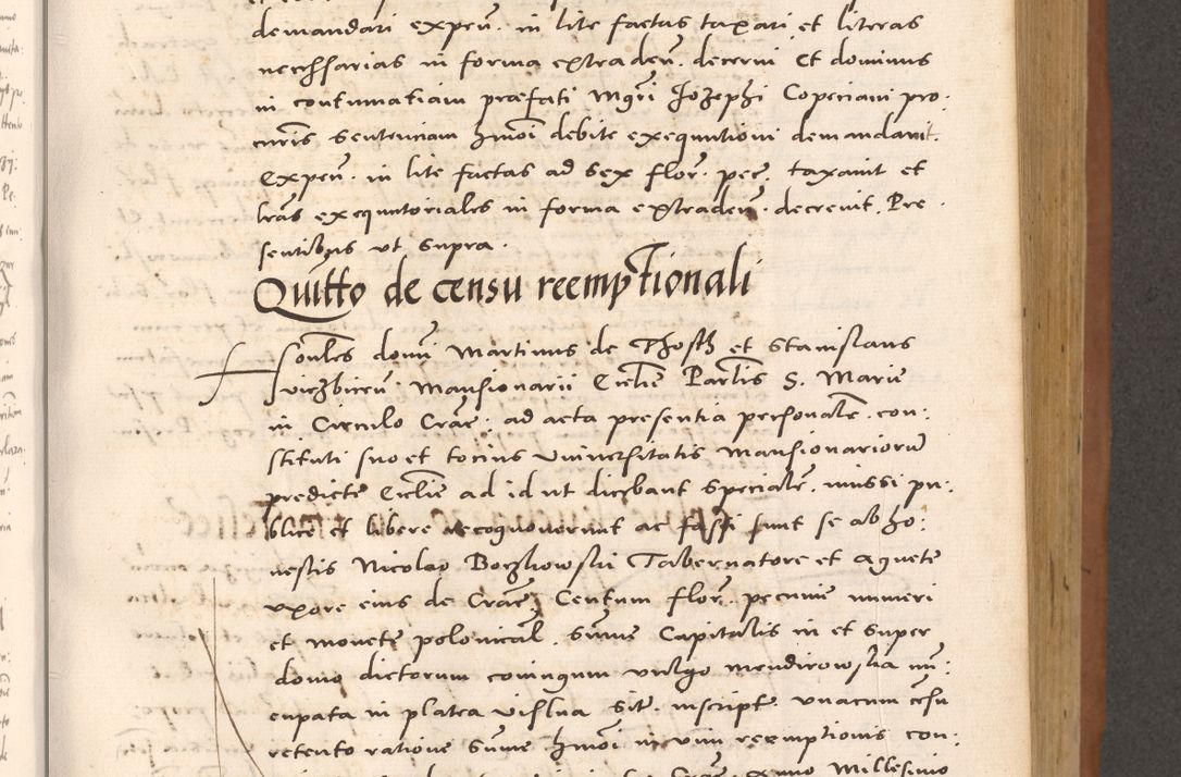 Zdjęcie nr 421 dla obiektu archiwalnego: Acta actorum causarum, sentenciarum tam diffinitivarum quam interloquutoriarum, decretorum, obligationum, quietationum et constitucionum procuratorum coram reverendo domino Bartholomeo Ganthkowsky cancellario Gnesnensi, archidiacono et reverendissimi in Christo patris domini Andree Dei gratia episcopi Cracoviensis vicario in spiritualibus generali Cracoviensi ad annum Domini millesimum quingentesimum quingentesimum primum, cuius indictio nona, pontificatus sanctissimi in Christo patris domini Julii divina providencia pape tercii, annus secundus (sic!) felici omine incipiutur.