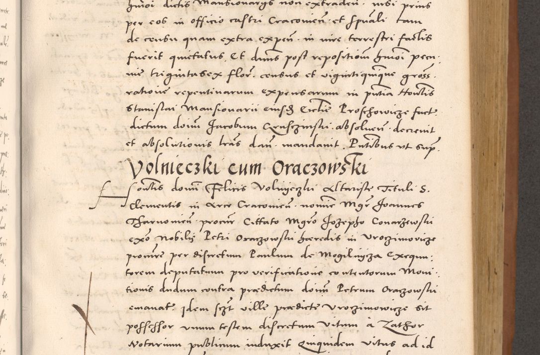Zdjęcie nr 415 dla obiektu archiwalnego: Acta actorum causarum, sentenciarum tam diffinitivarum quam interloquutoriarum, decretorum, obligationum, quietationum et constitucionum procuratorum coram reverendo domino Bartholomeo Ganthkowsky cancellario Gnesnensi, archidiacono et reverendissimi in Christo patris domini Andree Dei gratia episcopi Cracoviensis vicario in spiritualibus generali Cracoviensi ad annum Domini millesimum quingentesimum quingentesimum primum, cuius indictio nona, pontificatus sanctissimi in Christo patris domini Julii divina providencia pape tercii, annus secundus (sic!) felici omine incipiutur.