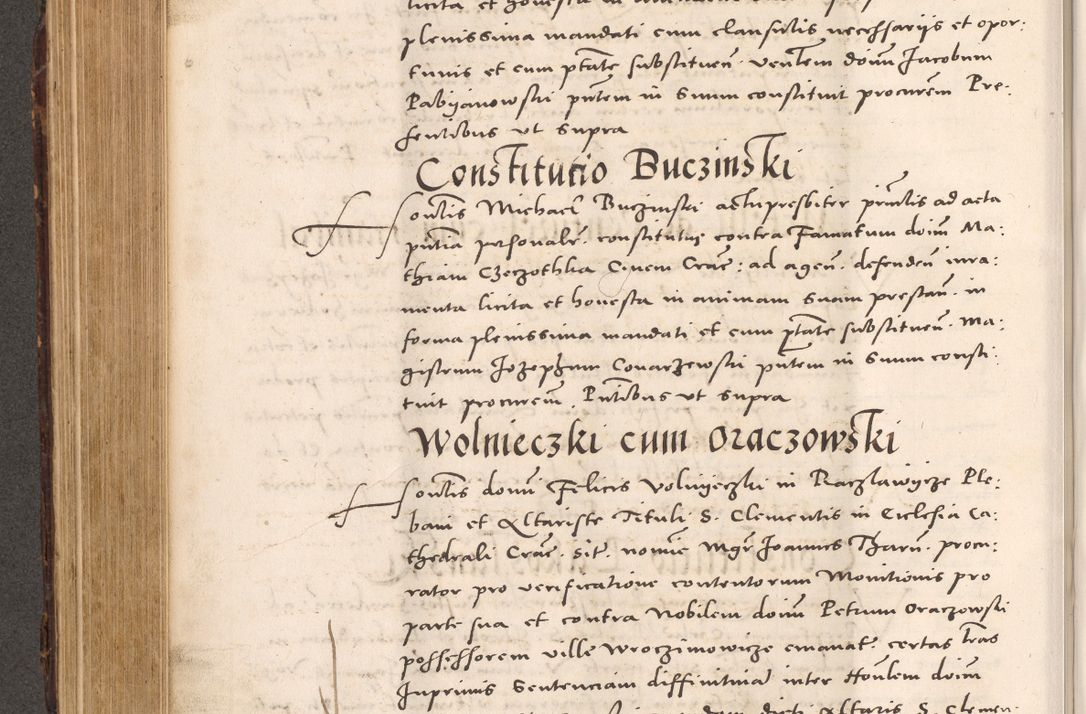 Zdjęcie nr 408 dla obiektu archiwalnego: Acta actorum causarum, sentenciarum tam diffinitivarum quam interloquutoriarum, decretorum, obligationum, quietationum et constitucionum procuratorum coram reverendo domino Bartholomeo Ganthkowsky cancellario Gnesnensi, archidiacono et reverendissimi in Christo patris domini Andree Dei gratia episcopi Cracoviensis vicario in spiritualibus generali Cracoviensi ad annum Domini millesimum quingentesimum quingentesimum primum, cuius indictio nona, pontificatus sanctissimi in Christo patris domini Julii divina providencia pape tercii, annus secundus (sic!) felici omine incipiutur.