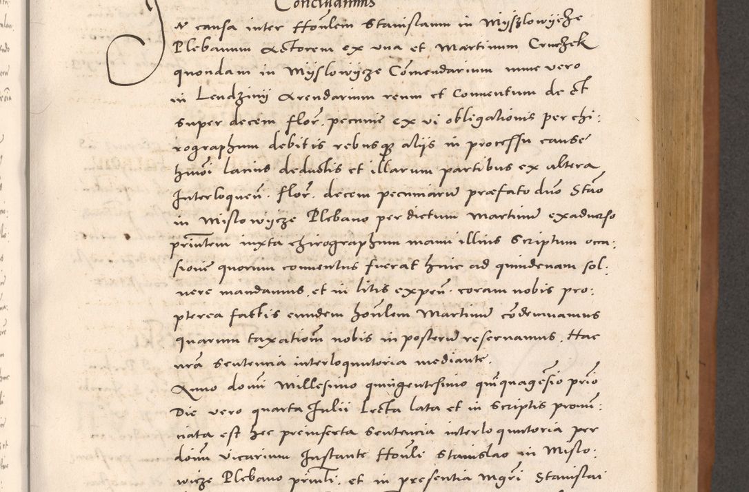 Zdjęcie nr 399 dla obiektu archiwalnego: Acta actorum causarum, sentenciarum tam diffinitivarum quam interloquutoriarum, decretorum, obligationum, quietationum et constitucionum procuratorum coram reverendo domino Bartholomeo Ganthkowsky cancellario Gnesnensi, archidiacono et reverendissimi in Christo patris domini Andree Dei gratia episcopi Cracoviensis vicario in spiritualibus generali Cracoviensi ad annum Domini millesimum quingentesimum quingentesimum primum, cuius indictio nona, pontificatus sanctissimi in Christo patris domini Julii divina providencia pape tercii, annus secundus (sic!) felici omine incipiutur.