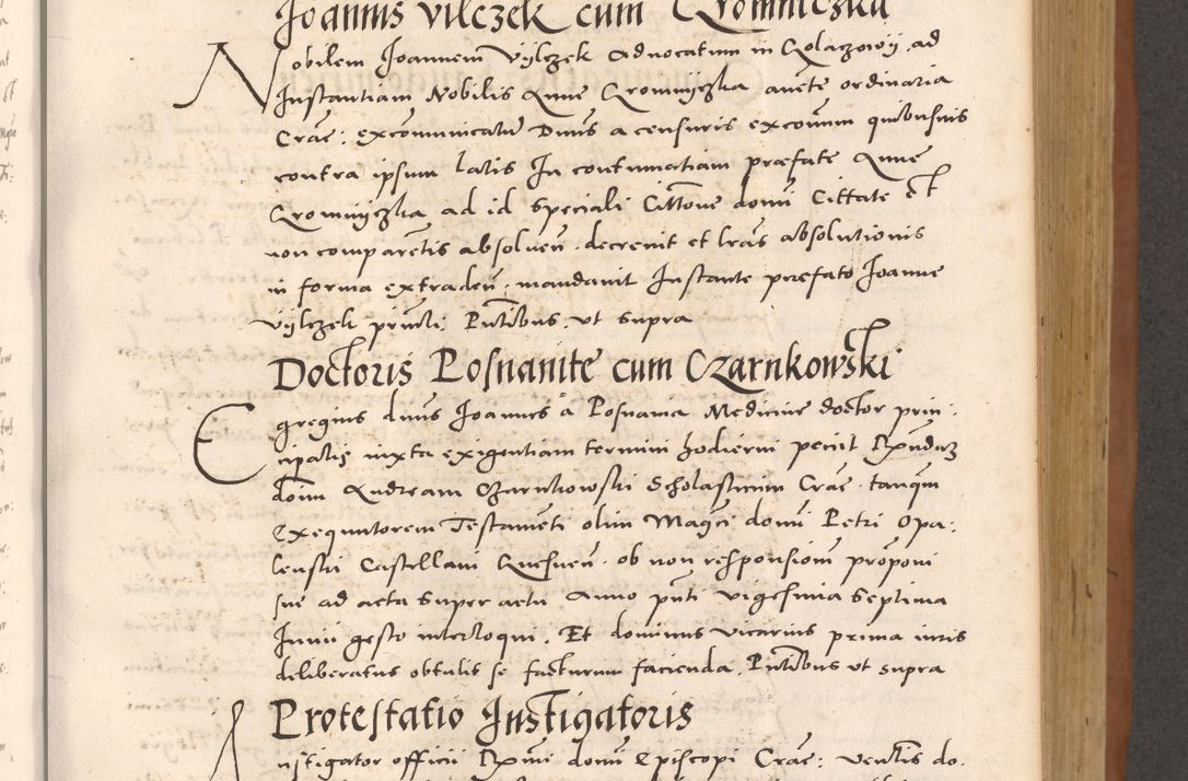 Zdjęcie nr 395 dla obiektu archiwalnego: Acta actorum causarum, sentenciarum tam diffinitivarum quam interloquutoriarum, decretorum, obligationum, quietationum et constitucionum procuratorum coram reverendo domino Bartholomeo Ganthkowsky cancellario Gnesnensi, archidiacono et reverendissimi in Christo patris domini Andree Dei gratia episcopi Cracoviensis vicario in spiritualibus generali Cracoviensi ad annum Domini millesimum quingentesimum quingentesimum primum, cuius indictio nona, pontificatus sanctissimi in Christo patris domini Julii divina providencia pape tercii, annus secundus (sic!) felici omine incipiutur.
