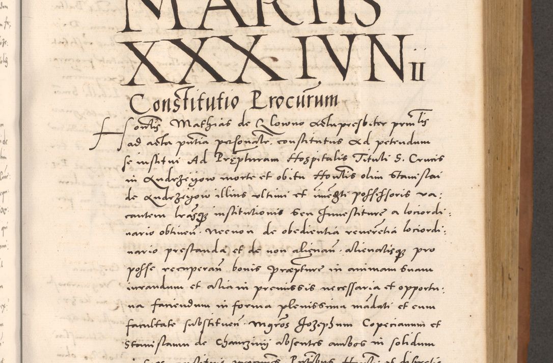 Zdjęcie nr 371 dla obiektu archiwalnego: Acta actorum causarum, sentenciarum tam diffinitivarum quam interloquutoriarum, decretorum, obligationum, quietationum et constitucionum procuratorum coram reverendo domino Bartholomeo Ganthkowsky cancellario Gnesnensi, archidiacono et reverendissimi in Christo patris domini Andree Dei gratia episcopi Cracoviensis vicario in spiritualibus generali Cracoviensi ad annum Domini millesimum quingentesimum quingentesimum primum, cuius indictio nona, pontificatus sanctissimi in Christo patris domini Julii divina providencia pape tercii, annus secundus (sic!) felici omine incipiutur.