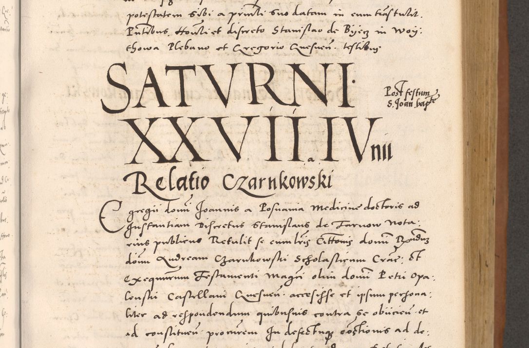 Zdjęcie nr 363 dla obiektu archiwalnego: Acta actorum causarum, sentenciarum tam diffinitivarum quam interloquutoriarum, decretorum, obligationum, quietationum et constitucionum procuratorum coram reverendo domino Bartholomeo Ganthkowsky cancellario Gnesnensi, archidiacono et reverendissimi in Christo patris domini Andree Dei gratia episcopi Cracoviensis vicario in spiritualibus generali Cracoviensi ad annum Domini millesimum quingentesimum quingentesimum primum, cuius indictio nona, pontificatus sanctissimi in Christo patris domini Julii divina providencia pape tercii, annus secundus (sic!) felici omine incipiutur.