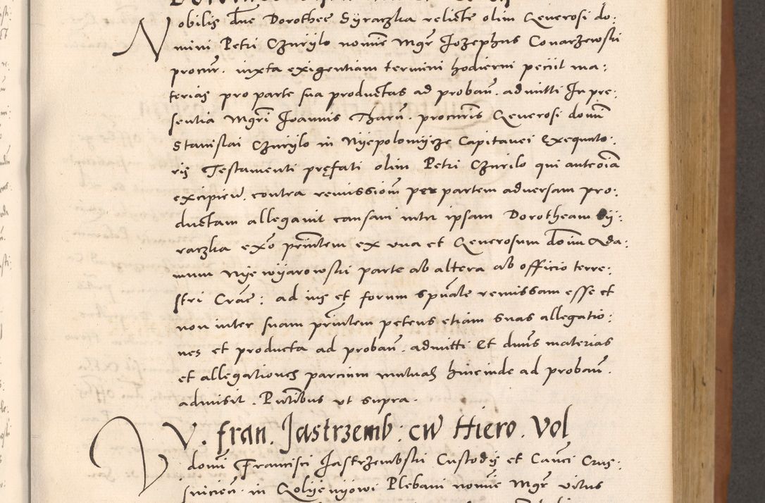 Zdjęcie nr 361 dla obiektu archiwalnego: Acta actorum causarum, sentenciarum tam diffinitivarum quam interloquutoriarum, decretorum, obligationum, quietationum et constitucionum procuratorum coram reverendo domino Bartholomeo Ganthkowsky cancellario Gnesnensi, archidiacono et reverendissimi in Christo patris domini Andree Dei gratia episcopi Cracoviensis vicario in spiritualibus generali Cracoviensi ad annum Domini millesimum quingentesimum quingentesimum primum, cuius indictio nona, pontificatus sanctissimi in Christo patris domini Julii divina providencia pape tercii, annus secundus (sic!) felici omine incipiutur.