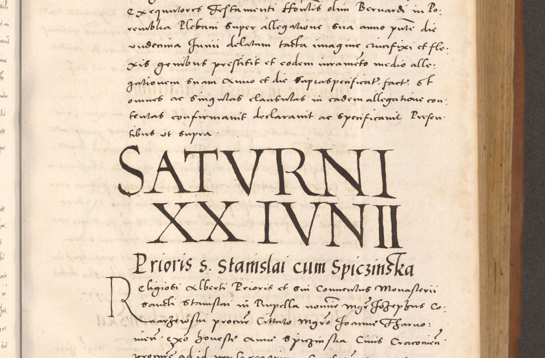 Zdjęcie nr 335 dla obiektu archiwalnego: Acta actorum causarum, sentenciarum tam diffinitivarum quam interloquutoriarum, decretorum, obligationum, quietationum et constitucionum procuratorum coram reverendo domino Bartholomeo Ganthkowsky cancellario Gnesnensi, archidiacono et reverendissimi in Christo patris domini Andree Dei gratia episcopi Cracoviensis vicario in spiritualibus generali Cracoviensi ad annum Domini millesimum quingentesimum quingentesimum primum, cuius indictio nona, pontificatus sanctissimi in Christo patris domini Julii divina providencia pape tercii, annus secundus (sic!) felici omine incipiutur.