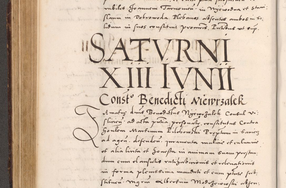 Zdjęcie nr 310 dla obiektu archiwalnego: Acta actorum causarum, sentenciarum tam diffinitivarum quam interloquutoriarum, decretorum, obligationum, quietationum et constitucionum procuratorum coram reverendo domino Bartholomeo Ganthkowsky cancellario Gnesnensi, archidiacono et reverendissimi in Christo patris domini Andree Dei gratia episcopi Cracoviensis vicario in spiritualibus generali Cracoviensi ad annum Domini millesimum quingentesimum quingentesimum primum, cuius indictio nona, pontificatus sanctissimi in Christo patris domini Julii divina providencia pape tercii, annus secundus (sic!) felici omine incipiutur.
