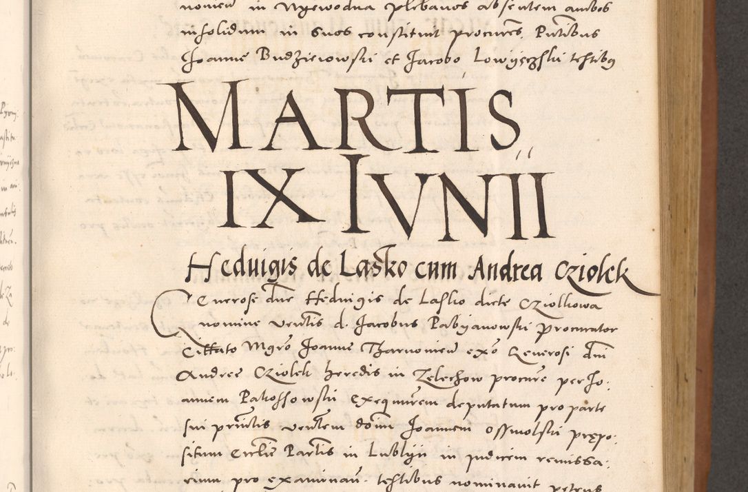Zdjęcie nr 293 dla obiektu archiwalnego: Acta actorum causarum, sentenciarum tam diffinitivarum quam interloquutoriarum, decretorum, obligationum, quietationum et constitucionum procuratorum coram reverendo domino Bartholomeo Ganthkowsky cancellario Gnesnensi, archidiacono et reverendissimi in Christo patris domini Andree Dei gratia episcopi Cracoviensis vicario in spiritualibus generali Cracoviensi ad annum Domini millesimum quingentesimum quingentesimum primum, cuius indictio nona, pontificatus sanctissimi in Christo patris domini Julii divina providencia pape tercii, annus secundus (sic!) felici omine incipiutur.