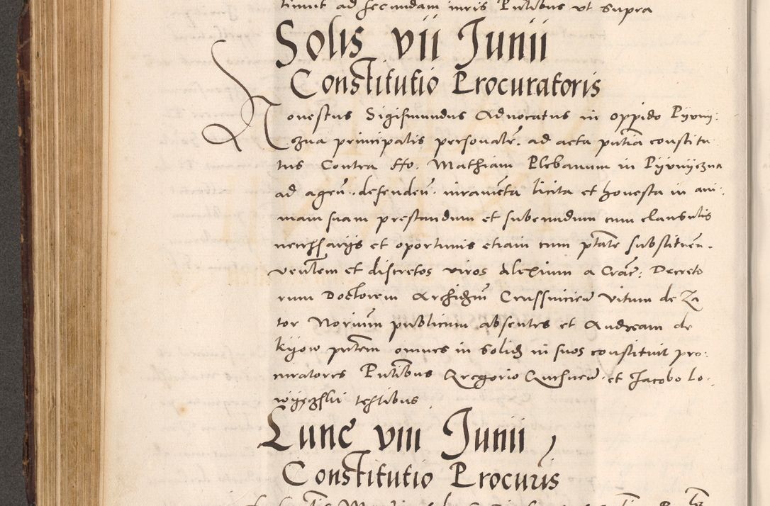 Zdjęcie nr 292 dla obiektu archiwalnego: Acta actorum causarum, sentenciarum tam diffinitivarum quam interloquutoriarum, decretorum, obligationum, quietationum et constitucionum procuratorum coram reverendo domino Bartholomeo Ganthkowsky cancellario Gnesnensi, archidiacono et reverendissimi in Christo patris domini Andree Dei gratia episcopi Cracoviensis vicario in spiritualibus generali Cracoviensi ad annum Domini millesimum quingentesimum quingentesimum primum, cuius indictio nona, pontificatus sanctissimi in Christo patris domini Julii divina providencia pape tercii, annus secundus (sic!) felici omine incipiutur.