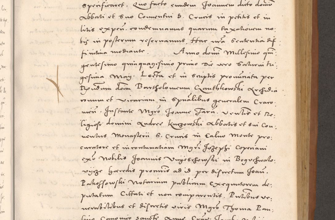 Zdjęcie nr 255 dla obiektu archiwalnego: Acta actorum causarum, sentenciarum tam diffinitivarum quam interloquutoriarum, decretorum, obligationum, quietationum et constitucionum procuratorum coram reverendo domino Bartholomeo Ganthkowsky cancellario Gnesnensi, archidiacono et reverendissimi in Christo patris domini Andree Dei gratia episcopi Cracoviensis vicario in spiritualibus generali Cracoviensi ad annum Domini millesimum quingentesimum quingentesimum primum, cuius indictio nona, pontificatus sanctissimi in Christo patris domini Julii divina providencia pape tercii, annus secundus (sic!) felici omine incipiutur.