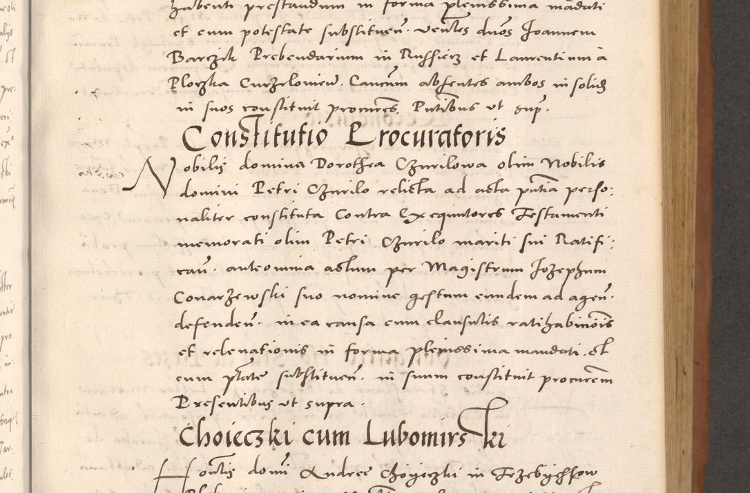 Zdjęcie nr 245 dla obiektu archiwalnego: Acta actorum causarum, sentenciarum tam diffinitivarum quam interloquutoriarum, decretorum, obligationum, quietationum et constitucionum procuratorum coram reverendo domino Bartholomeo Ganthkowsky cancellario Gnesnensi, archidiacono et reverendissimi in Christo patris domini Andree Dei gratia episcopi Cracoviensis vicario in spiritualibus generali Cracoviensi ad annum Domini millesimum quingentesimum quingentesimum primum, cuius indictio nona, pontificatus sanctissimi in Christo patris domini Julii divina providencia pape tercii, annus secundus (sic!) felici omine incipiutur.