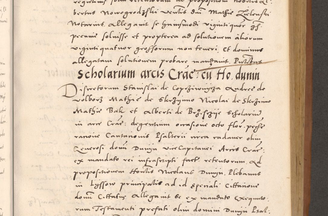 Zdjęcie nr 241 dla obiektu archiwalnego: Acta actorum causarum, sentenciarum tam diffinitivarum quam interloquutoriarum, decretorum, obligationum, quietationum et constitucionum procuratorum coram reverendo domino Bartholomeo Ganthkowsky cancellario Gnesnensi, archidiacono et reverendissimi in Christo patris domini Andree Dei gratia episcopi Cracoviensis vicario in spiritualibus generali Cracoviensi ad annum Domini millesimum quingentesimum quingentesimum primum, cuius indictio nona, pontificatus sanctissimi in Christo patris domini Julii divina providencia pape tercii, annus secundus (sic!) felici omine incipiutur.