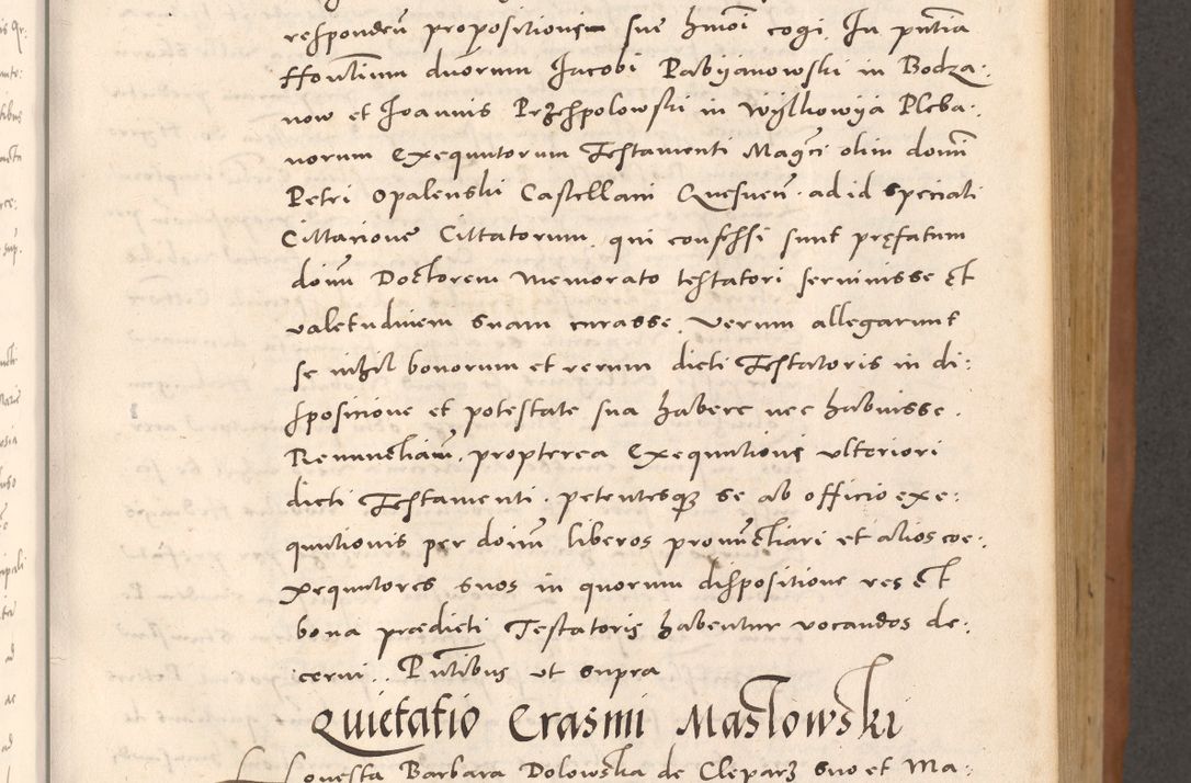 Zdjęcie nr 237 dla obiektu archiwalnego: Acta actorum causarum, sentenciarum tam diffinitivarum quam interloquutoriarum, decretorum, obligationum, quietationum et constitucionum procuratorum coram reverendo domino Bartholomeo Ganthkowsky cancellario Gnesnensi, archidiacono et reverendissimi in Christo patris domini Andree Dei gratia episcopi Cracoviensis vicario in spiritualibus generali Cracoviensi ad annum Domini millesimum quingentesimum quingentesimum primum, cuius indictio nona, pontificatus sanctissimi in Christo patris domini Julii divina providencia pape tercii, annus secundus (sic!) felici omine incipiutur.