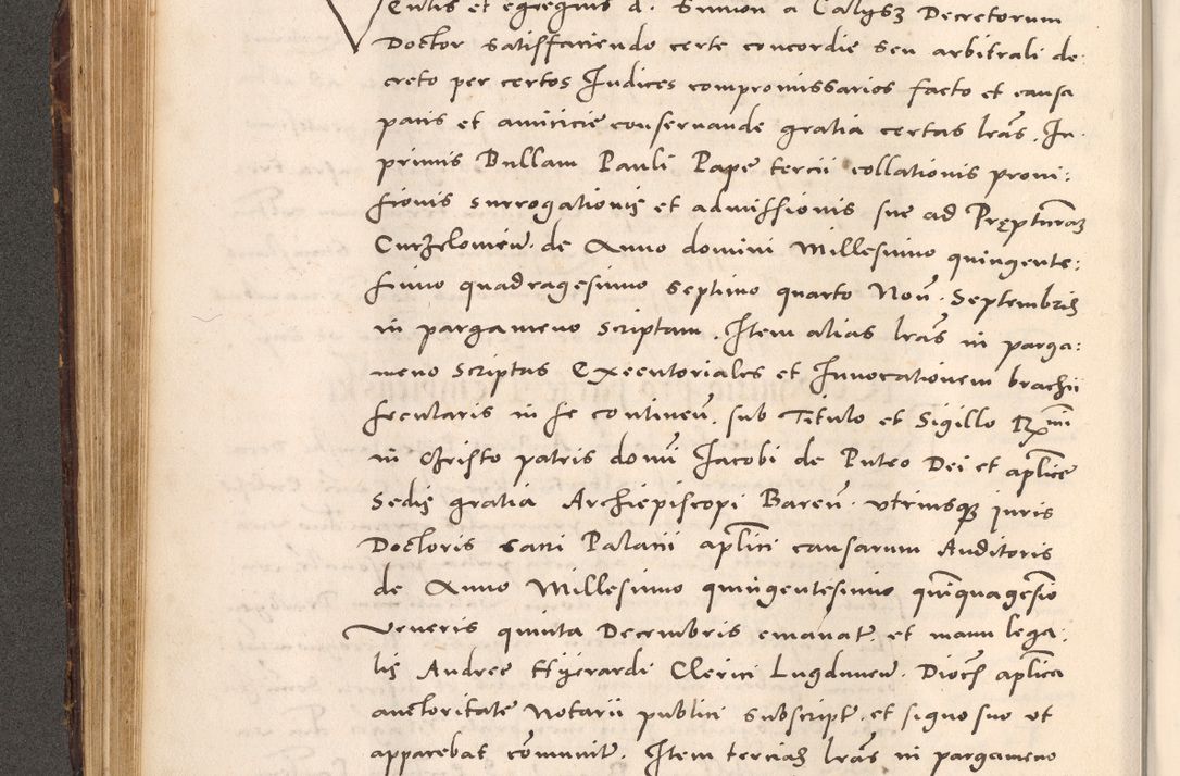 Zdjęcie nr 230 dla obiektu archiwalnego: Acta actorum causarum, sentenciarum tam diffinitivarum quam interloquutoriarum, decretorum, obligationum, quietationum et constitucionum procuratorum coram reverendo domino Bartholomeo Ganthkowsky cancellario Gnesnensi, archidiacono et reverendissimi in Christo patris domini Andree Dei gratia episcopi Cracoviensis vicario in spiritualibus generali Cracoviensi ad annum Domini millesimum quingentesimum quingentesimum primum, cuius indictio nona, pontificatus sanctissimi in Christo patris domini Julii divina providencia pape tercii, annus secundus (sic!) felici omine incipiutur.