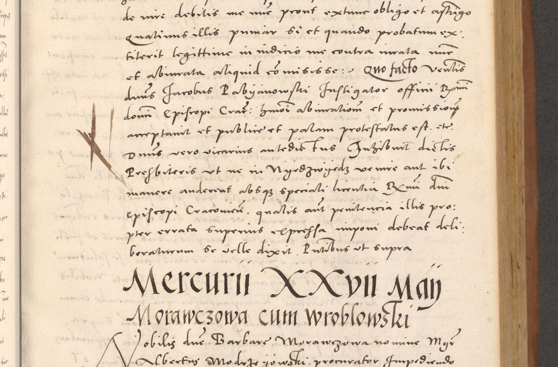 Zdjęcie nr 227 dla obiektu archiwalnego: Acta actorum causarum, sentenciarum tam diffinitivarum quam interloquutoriarum, decretorum, obligationum, quietationum et constitucionum procuratorum coram reverendo domino Bartholomeo Ganthkowsky cancellario Gnesnensi, archidiacono et reverendissimi in Christo patris domini Andree Dei gratia episcopi Cracoviensis vicario in spiritualibus generali Cracoviensi ad annum Domini millesimum quingentesimum quingentesimum primum, cuius indictio nona, pontificatus sanctissimi in Christo patris domini Julii divina providencia pape tercii, annus secundus (sic!) felici omine incipiutur.