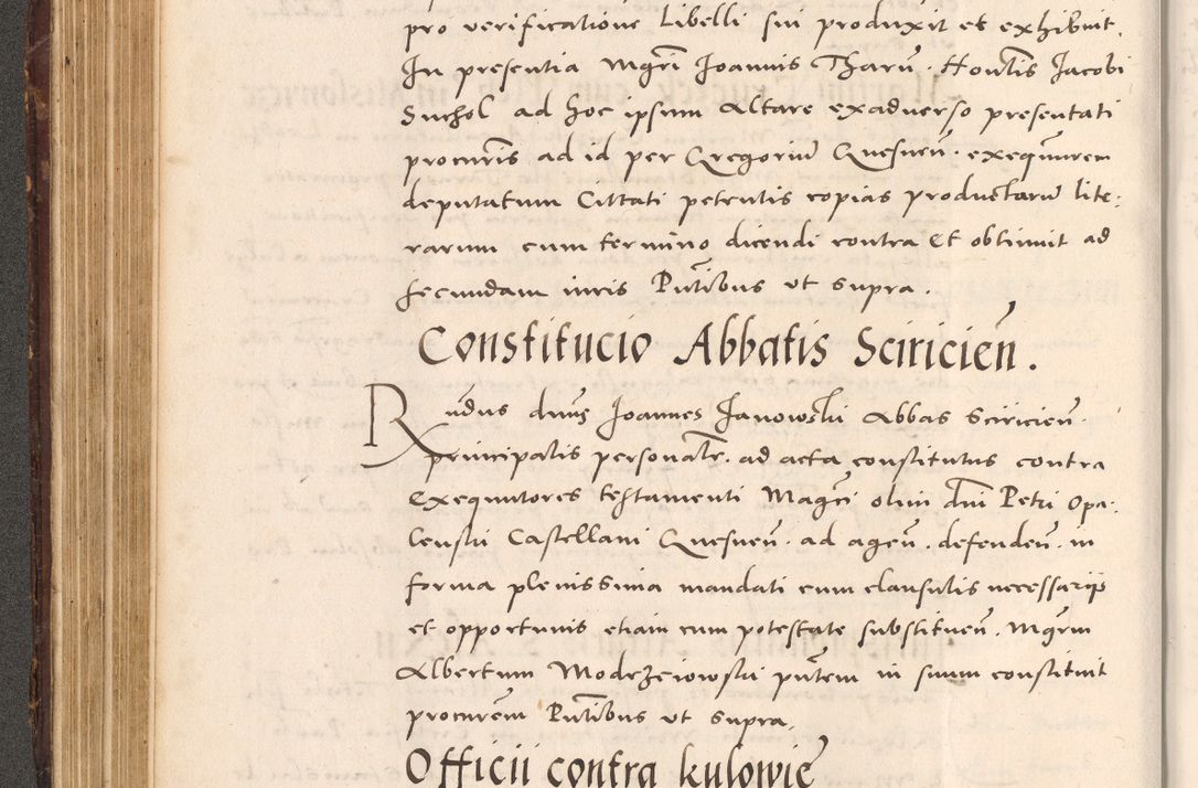 Zdjęcie nr 216 dla obiektu archiwalnego: Acta actorum causarum, sentenciarum tam diffinitivarum quam interloquutoriarum, decretorum, obligationum, quietationum et constitucionum procuratorum coram reverendo domino Bartholomeo Ganthkowsky cancellario Gnesnensi, archidiacono et reverendissimi in Christo patris domini Andree Dei gratia episcopi Cracoviensis vicario in spiritualibus generali Cracoviensi ad annum Domini millesimum quingentesimum quingentesimum primum, cuius indictio nona, pontificatus sanctissimi in Christo patris domini Julii divina providencia pape tercii, annus secundus (sic!) felici omine incipiutur.