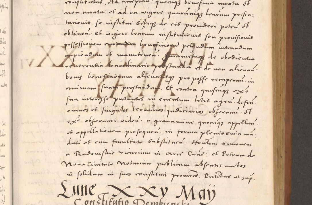Zdjęcie nr 209 dla obiektu archiwalnego: Acta actorum causarum, sentenciarum tam diffinitivarum quam interloquutoriarum, decretorum, obligationum, quietationum et constitucionum procuratorum coram reverendo domino Bartholomeo Ganthkowsky cancellario Gnesnensi, archidiacono et reverendissimi in Christo patris domini Andree Dei gratia episcopi Cracoviensis vicario in spiritualibus generali Cracoviensi ad annum Domini millesimum quingentesimum quingentesimum primum, cuius indictio nona, pontificatus sanctissimi in Christo patris domini Julii divina providencia pape tercii, annus secundus (sic!) felici omine incipiutur.