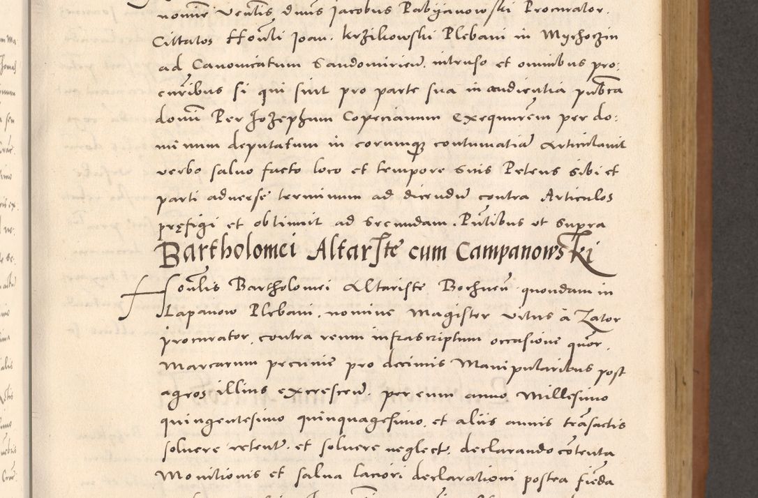 Zdjęcie nr 203 dla obiektu archiwalnego: Acta actorum causarum, sentenciarum tam diffinitivarum quam interloquutoriarum, decretorum, obligationum, quietationum et constitucionum procuratorum coram reverendo domino Bartholomeo Ganthkowsky cancellario Gnesnensi, archidiacono et reverendissimi in Christo patris domini Andree Dei gratia episcopi Cracoviensis vicario in spiritualibus generali Cracoviensi ad annum Domini millesimum quingentesimum quingentesimum primum, cuius indictio nona, pontificatus sanctissimi in Christo patris domini Julii divina providencia pape tercii, annus secundus (sic!) felici omine incipiutur.