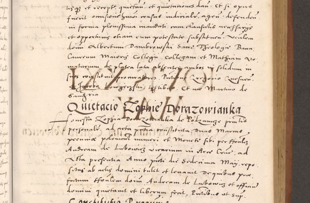 Zdjęcie nr 181 dla obiektu archiwalnego: Acta actorum causarum, sentenciarum tam diffinitivarum quam interloquutoriarum, decretorum, obligationum, quietationum et constitucionum procuratorum coram reverendo domino Bartholomeo Ganthkowsky cancellario Gnesnensi, archidiacono et reverendissimi in Christo patris domini Andree Dei gratia episcopi Cracoviensis vicario in spiritualibus generali Cracoviensi ad annum Domini millesimum quingentesimum quingentesimum primum, cuius indictio nona, pontificatus sanctissimi in Christo patris domini Julii divina providencia pape tercii, annus secundus (sic!) felici omine incipiutur.