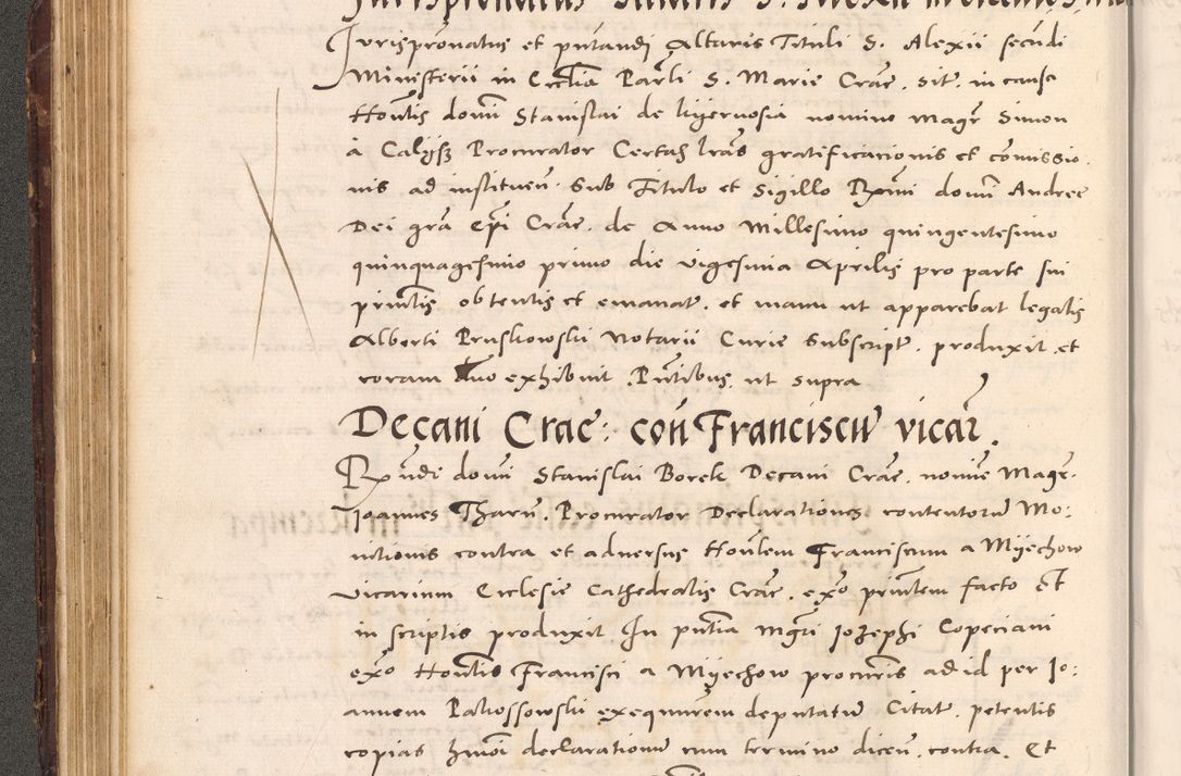 Zdjęcie nr 158 dla obiektu archiwalnego: Acta actorum causarum, sentenciarum tam diffinitivarum quam interloquutoriarum, decretorum, obligationum, quietationum et constitucionum procuratorum coram reverendo domino Bartholomeo Ganthkowsky cancellario Gnesnensi, archidiacono et reverendissimi in Christo patris domini Andree Dei gratia episcopi Cracoviensis vicario in spiritualibus generali Cracoviensi ad annum Domini millesimum quingentesimum quingentesimum primum, cuius indictio nona, pontificatus sanctissimi in Christo patris domini Julii divina providencia pape tercii, annus secundus (sic!) felici omine incipiutur.