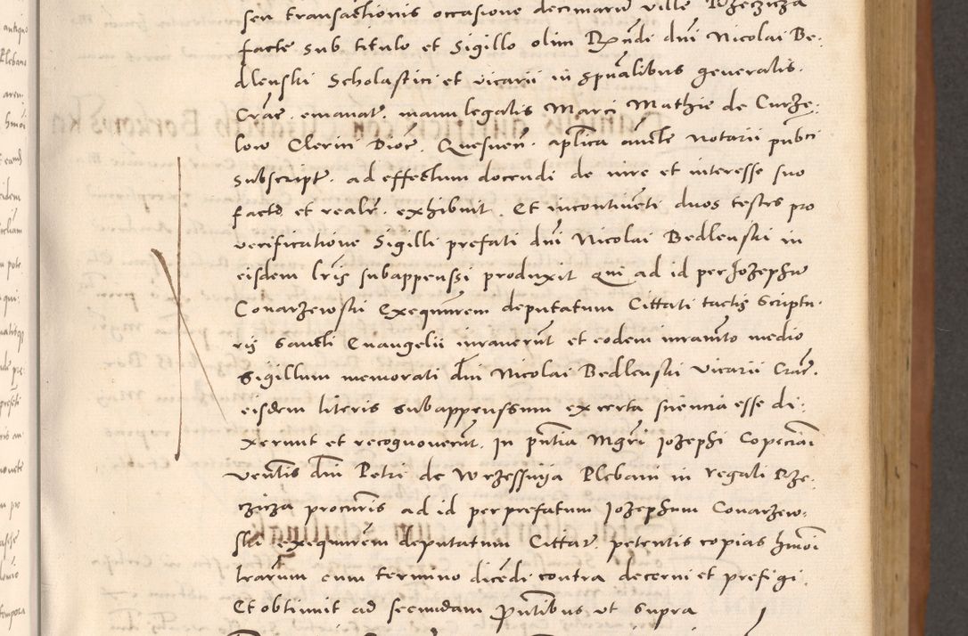 Zdjęcie nr 135 dla obiektu archiwalnego: Acta actorum causarum, sentenciarum tam diffinitivarum quam interloquutoriarum, decretorum, obligationum, quietationum et constitucionum procuratorum coram reverendo domino Bartholomeo Ganthkowsky cancellario Gnesnensi, archidiacono et reverendissimi in Christo patris domini Andree Dei gratia episcopi Cracoviensis vicario in spiritualibus generali Cracoviensi ad annum Domini millesimum quingentesimum quingentesimum primum, cuius indictio nona, pontificatus sanctissimi in Christo patris domini Julii divina providencia pape tercii, annus secundus (sic!) felici omine incipiutur.