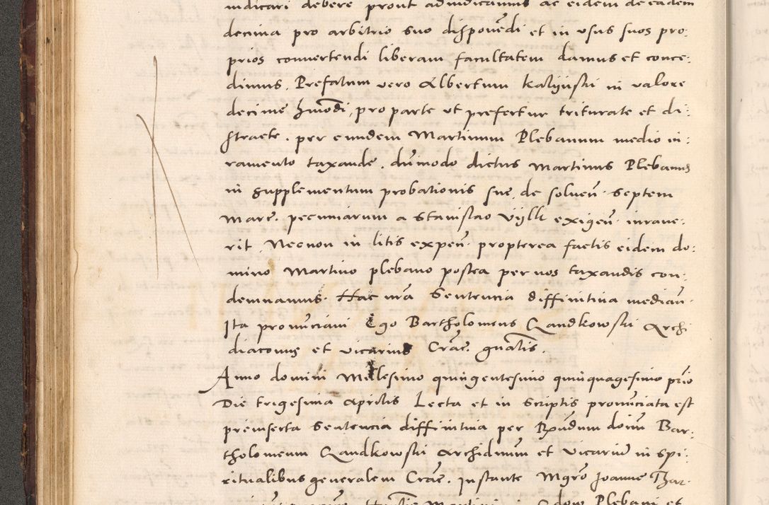 Zdjęcie nr 124 dla obiektu archiwalnego: Acta actorum causarum, sentenciarum tam diffinitivarum quam interloquutoriarum, decretorum, obligationum, quietationum et constitucionum procuratorum coram reverendo domino Bartholomeo Ganthkowsky cancellario Gnesnensi, archidiacono et reverendissimi in Christo patris domini Andree Dei gratia episcopi Cracoviensis vicario in spiritualibus generali Cracoviensi ad annum Domini millesimum quingentesimum quingentesimum primum, cuius indictio nona, pontificatus sanctissimi in Christo patris domini Julii divina providencia pape tercii, annus secundus (sic!) felici omine incipiutur.