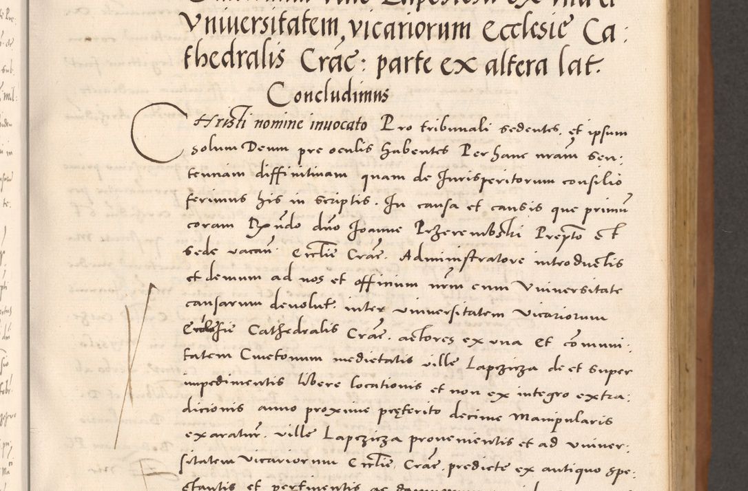 Zdjęcie nr 121 dla obiektu archiwalnego: Acta actorum causarum, sentenciarum tam diffinitivarum quam interloquutoriarum, decretorum, obligationum, quietationum et constitucionum procuratorum coram reverendo domino Bartholomeo Ganthkowsky cancellario Gnesnensi, archidiacono et reverendissimi in Christo patris domini Andree Dei gratia episcopi Cracoviensis vicario in spiritualibus generali Cracoviensi ad annum Domini millesimum quingentesimum quingentesimum primum, cuius indictio nona, pontificatus sanctissimi in Christo patris domini Julii divina providencia pape tercii, annus secundus (sic!) felici omine incipiutur.