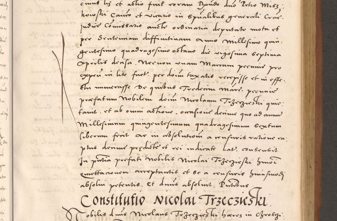 Zdjęcie nr 107 dla obiektu archiwalnego: Acta actorum causarum, sentenciarum tam diffinitivarum quam interloquutoriarum, decretorum, obligationum, quietationum et constitucionum procuratorum coram reverendo domino Bartholomeo Ganthkowsky cancellario Gnesnensi, archidiacono et reverendissimi in Christo patris domini Andree Dei gratia episcopi Cracoviensis vicario in spiritualibus generali Cracoviensi ad annum Domini millesimum quingentesimum quingentesimum primum, cuius indictio nona, pontificatus sanctissimi in Christo patris domini Julii divina providencia pape tercii, annus secundus (sic!) felici omine incipiutur.