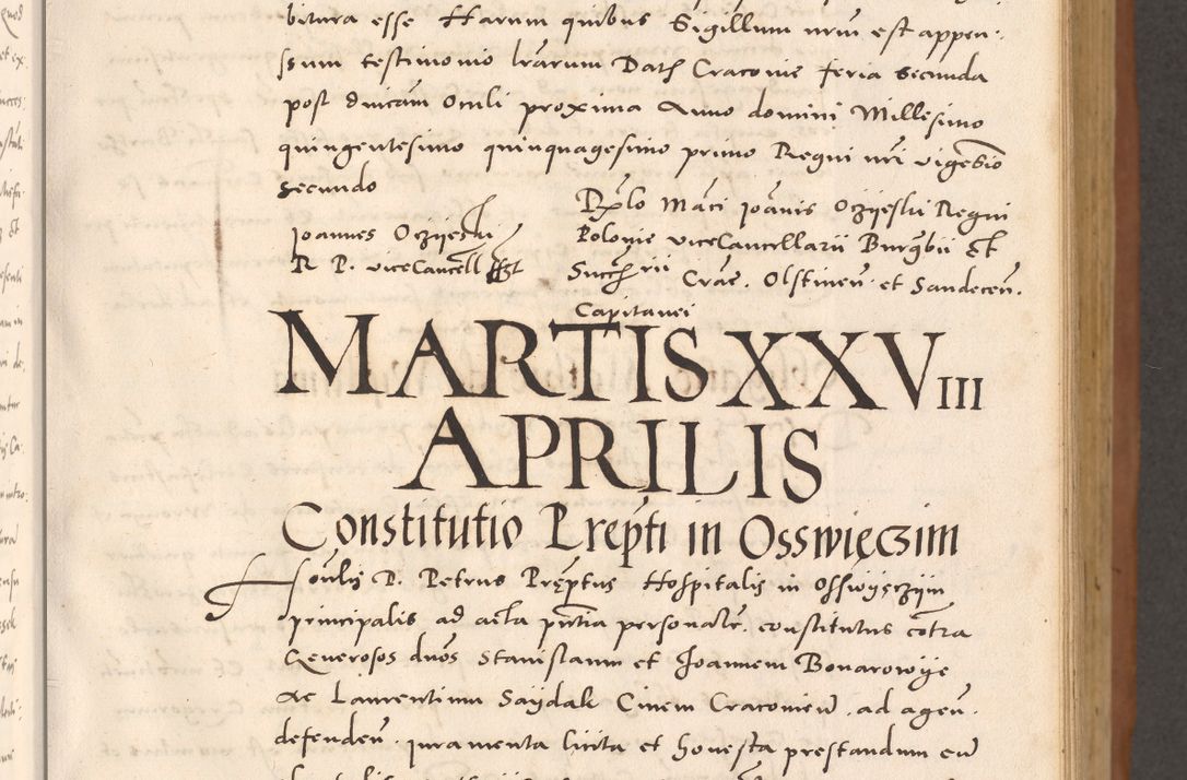 Zdjęcie nr 97 dla obiektu archiwalnego: Acta actorum causarum, sentenciarum tam diffinitivarum quam interloquutoriarum, decretorum, obligationum, quietationum et constitucionum procuratorum coram reverendo domino Bartholomeo Ganthkowsky cancellario Gnesnensi, archidiacono et reverendissimi in Christo patris domini Andree Dei gratia episcopi Cracoviensis vicario in spiritualibus generali Cracoviensi ad annum Domini millesimum quingentesimum quingentesimum primum, cuius indictio nona, pontificatus sanctissimi in Christo patris domini Julii divina providencia pape tercii, annus secundus (sic!) felici omine incipiutur.