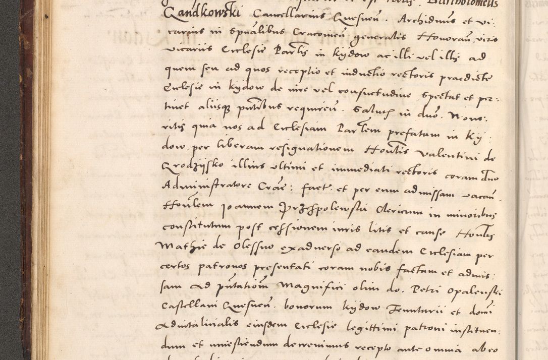 Zdjęcie nr 64 dla obiektu archiwalnego: Acta actorum causarum, sentenciarum tam diffinitivarum quam interloquutoriarum, decretorum, obligationum, quietationum et constitucionum procuratorum coram reverendo domino Bartholomeo Ganthkowsky cancellario Gnesnensi, archidiacono et reverendissimi in Christo patris domini Andree Dei gratia episcopi Cracoviensis vicario in spiritualibus generali Cracoviensi ad annum Domini millesimum quingentesimum quingentesimum primum, cuius indictio nona, pontificatus sanctissimi in Christo patris domini Julii divina providencia pape tercii, annus secundus (sic!) felici omine incipiutur.