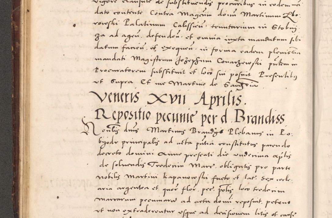 Zdjęcie nr 62 dla obiektu archiwalnego: Acta actorum causarum, sentenciarum tam diffinitivarum quam interloquutoriarum, decretorum, obligationum, quietationum et constitucionum procuratorum coram reverendo domino Bartholomeo Ganthkowsky cancellario Gnesnensi, archidiacono et reverendissimi in Christo patris domini Andree Dei gratia episcopi Cracoviensis vicario in spiritualibus generali Cracoviensi ad annum Domini millesimum quingentesimum quingentesimum primum, cuius indictio nona, pontificatus sanctissimi in Christo patris domini Julii divina providencia pape tercii, annus secundus (sic!) felici omine incipiutur.