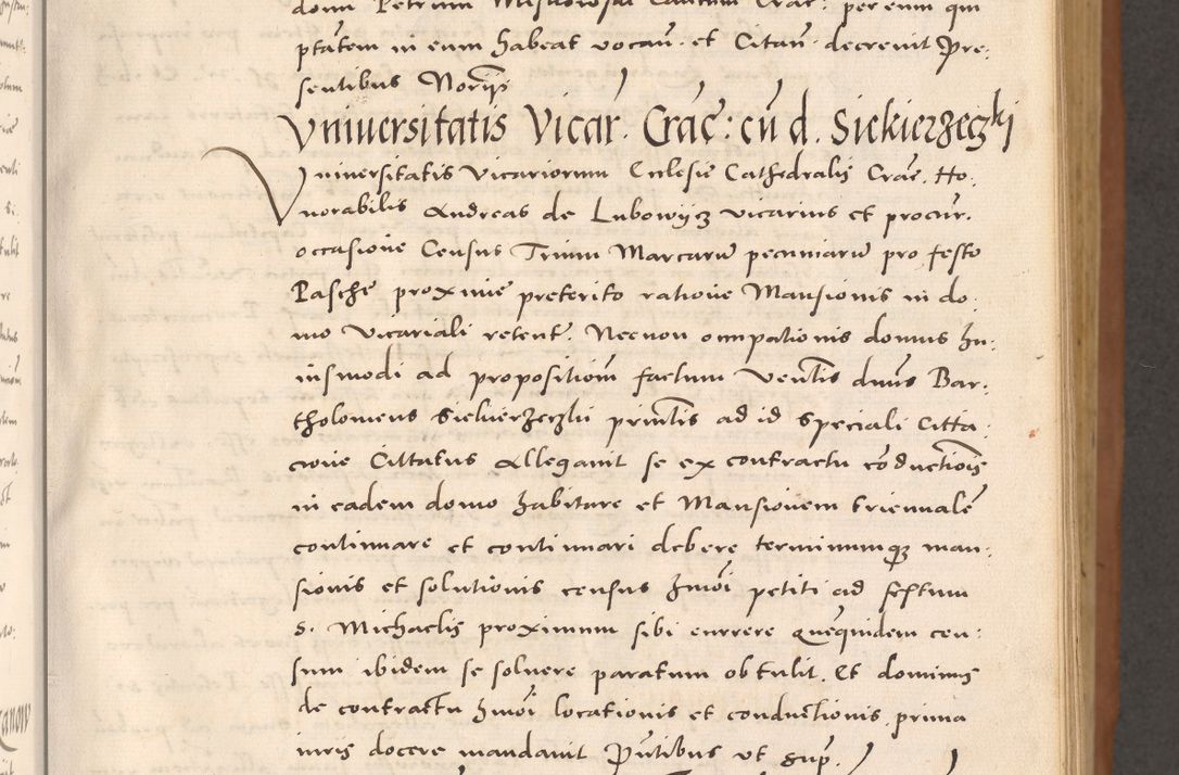 Zdjęcie nr 55 dla obiektu archiwalnego: Acta actorum causarum, sentenciarum tam diffinitivarum quam interloquutoriarum, decretorum, obligationum, quietationum et constitucionum procuratorum coram reverendo domino Bartholomeo Ganthkowsky cancellario Gnesnensi, archidiacono et reverendissimi in Christo patris domini Andree Dei gratia episcopi Cracoviensis vicario in spiritualibus generali Cracoviensi ad annum Domini millesimum quingentesimum quingentesimum primum, cuius indictio nona, pontificatus sanctissimi in Christo patris domini Julii divina providencia pape tercii, annus secundus (sic!) felici omine incipiutur.