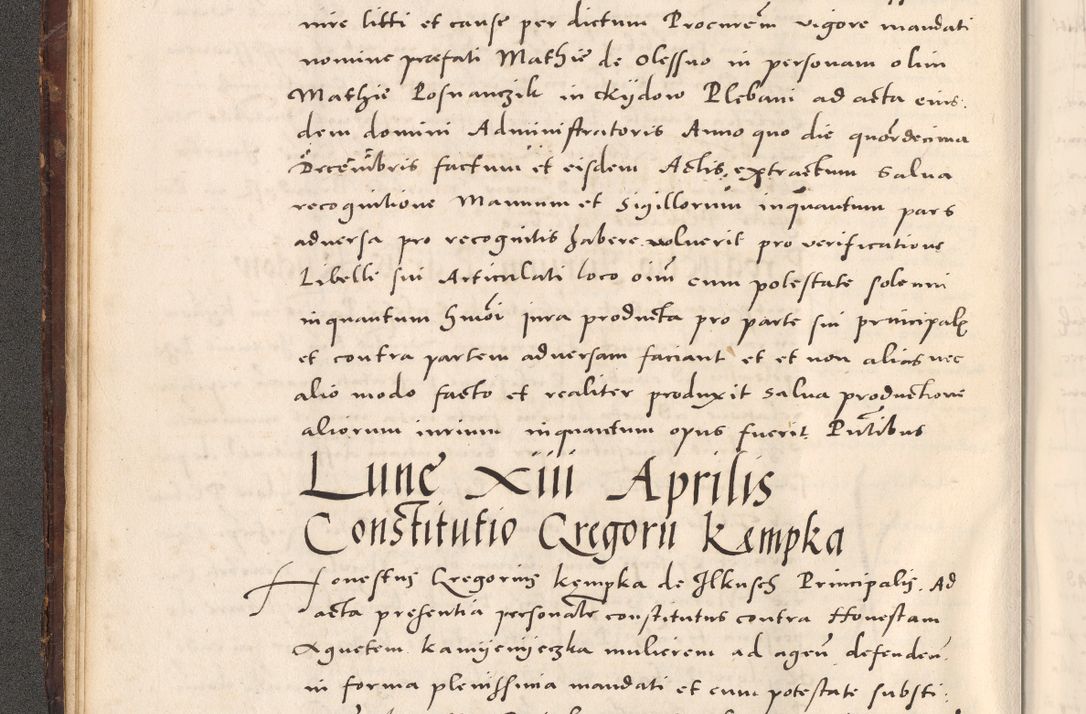 Zdjęcie nr 42 dla obiektu archiwalnego: Acta actorum causarum, sentenciarum tam diffinitivarum quam interloquutoriarum, decretorum, obligationum, quietationum et constitucionum procuratorum coram reverendo domino Bartholomeo Ganthkowsky cancellario Gnesnensi, archidiacono et reverendissimi in Christo patris domini Andree Dei gratia episcopi Cracoviensis vicario in spiritualibus generali Cracoviensi ad annum Domini millesimum quingentesimum quingentesimum primum, cuius indictio nona, pontificatus sanctissimi in Christo patris domini Julii divina providencia pape tercii, annus secundus (sic!) felici omine incipiutur.