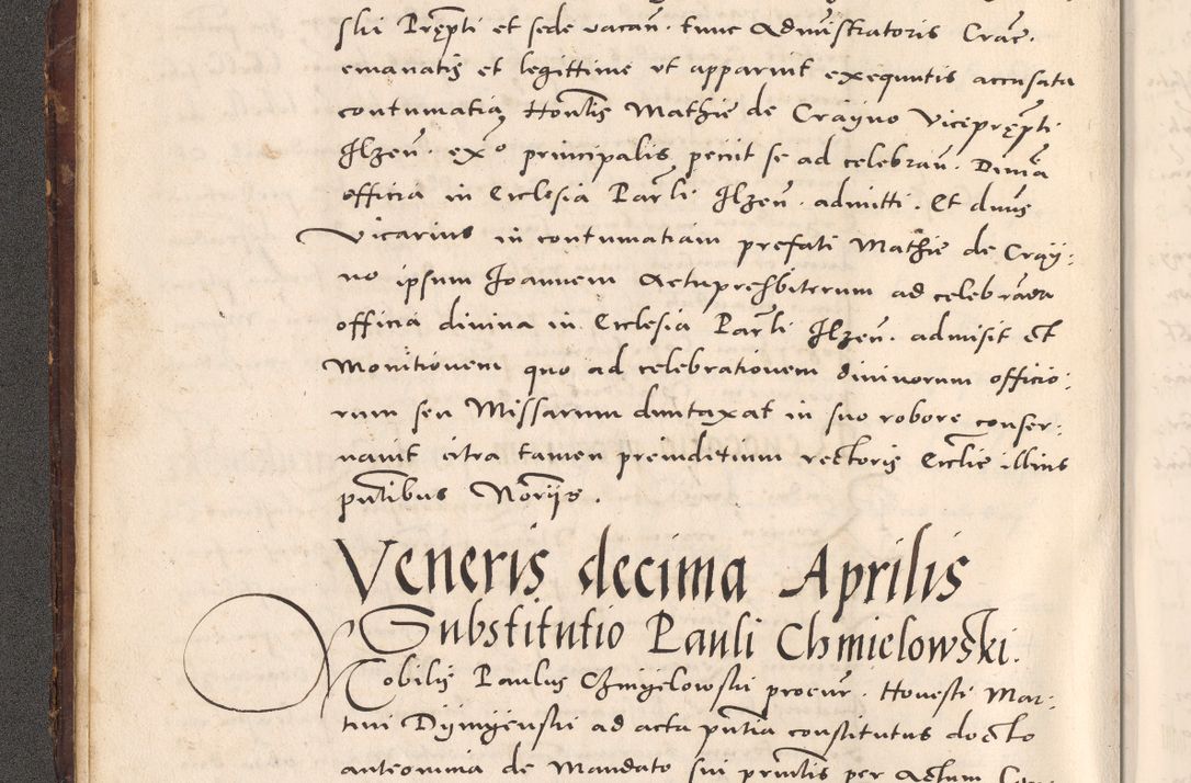 Zdjęcie nr 30 dla obiektu archiwalnego: Acta actorum causarum, sentenciarum tam diffinitivarum quam interloquutoriarum, decretorum, obligationum, quietationum et constitucionum procuratorum coram reverendo domino Bartholomeo Ganthkowsky cancellario Gnesnensi, archidiacono et reverendissimi in Christo patris domini Andree Dei gratia episcopi Cracoviensis vicario in spiritualibus generali Cracoviensi ad annum Domini millesimum quingentesimum quingentesimum primum, cuius indictio nona, pontificatus sanctissimi in Christo patris domini Julii divina providencia pape tercii, annus secundus (sic!) felici omine incipiutur.