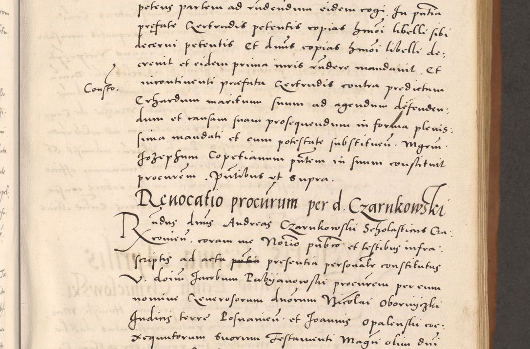 Zdjęcie nr 29 dla obiektu archiwalnego: Acta actorum causarum, sentenciarum tam diffinitivarum quam interloquutoriarum, decretorum, obligationum, quietationum et constitucionum procuratorum coram reverendo domino Bartholomeo Ganthkowsky cancellario Gnesnensi, archidiacono et reverendissimi in Christo patris domini Andree Dei gratia episcopi Cracoviensis vicario in spiritualibus generali Cracoviensi ad annum Domini millesimum quingentesimum quingentesimum primum, cuius indictio nona, pontificatus sanctissimi in Christo patris domini Julii divina providencia pape tercii, annus secundus (sic!) felici omine incipiutur.