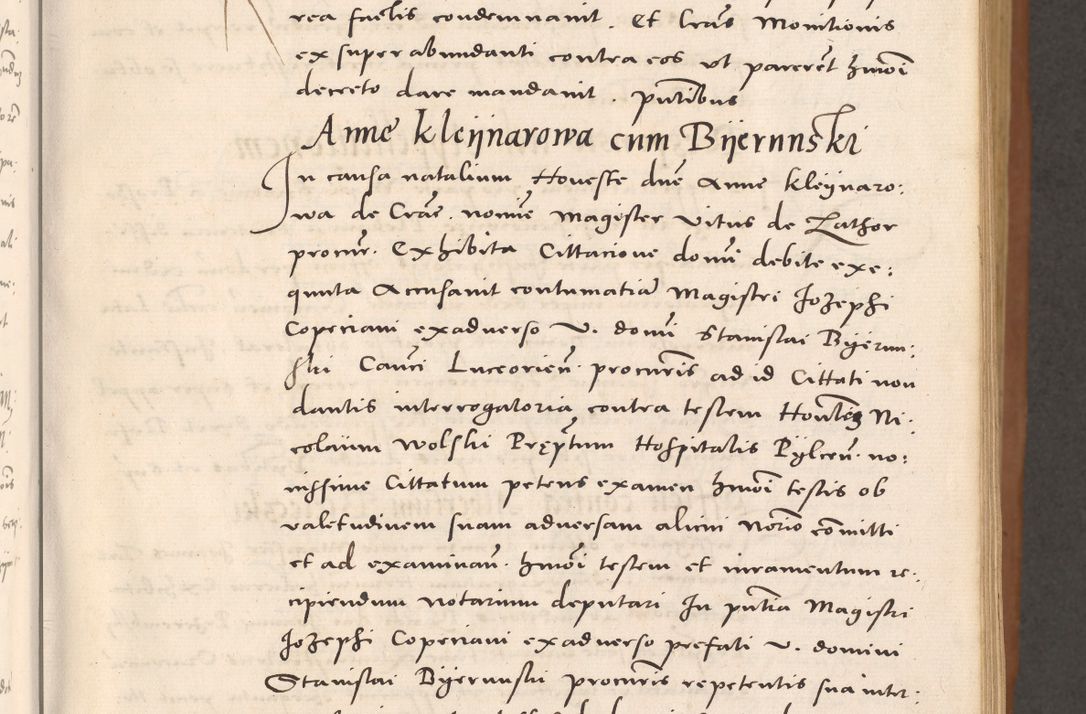 Zdjęcie nr 27 dla obiektu archiwalnego: Acta actorum causarum, sentenciarum tam diffinitivarum quam interloquutoriarum, decretorum, obligationum, quietationum et constitucionum procuratorum coram reverendo domino Bartholomeo Ganthkowsky cancellario Gnesnensi, archidiacono et reverendissimi in Christo patris domini Andree Dei gratia episcopi Cracoviensis vicario in spiritualibus generali Cracoviensi ad annum Domini millesimum quingentesimum quingentesimum primum, cuius indictio nona, pontificatus sanctissimi in Christo patris domini Julii divina providencia pape tercii, annus secundus (sic!) felici omine incipiutur.