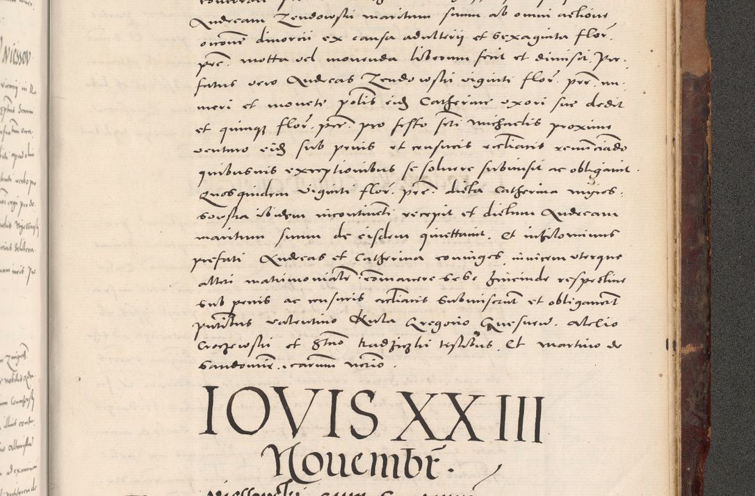 Zdjęcie nr 1161 dla obiektu archiwalnego: Acta actorum causarum, sentenciarum tam diffinitivarum quam interloquutoriarum, decretorum, obligationum, quietationum et constitucionum procuratorum coram reverendo domino Bartholomeo Ganthkowski cancellario Gnesnensi, archidiacono et reverendissimi in Christo patris domini Andree Dei gratia episcopi Cracoviensis vicario in spiritualibus generali Cracoviensi ad annum Domini millesimum quingentesimum quingentesimum secundum, cuius indictio decima, pontificatus Julii pape tercii, annus tercius, foeliciter continuantur.