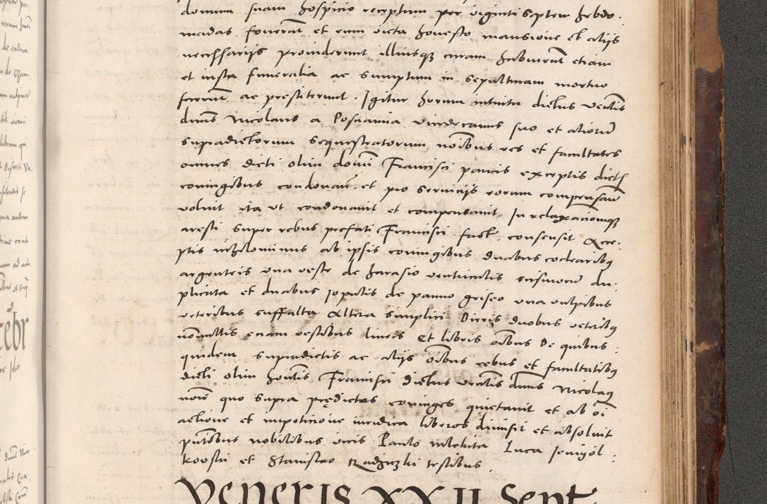 Zdjęcie nr 1043 dla obiektu archiwalnego: Acta actorum causarum, sentenciarum tam diffinitivarum quam interloquutoriarum, decretorum, obligationum, quietationum et constitucionum procuratorum coram reverendo domino Bartholomeo Ganthkowski cancellario Gnesnensi, archidiacono et reverendissimi in Christo patris domini Andree Dei gratia episcopi Cracoviensis vicario in spiritualibus generali Cracoviensi ad annum Domini millesimum quingentesimum quingentesimum secundum, cuius indictio decima, pontificatus Julii pape tercii, annus tercius, foeliciter continuantur.