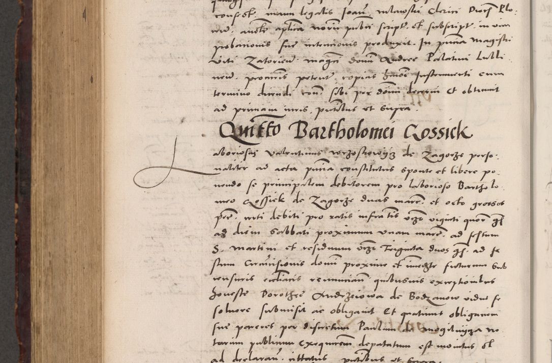 Zdjęcie nr 1040 dla obiektu archiwalnego: Acta actorum causarum, sentenciarum tam diffinitivarum quam interloquutoriarum, decretorum, obligationum, quietationum et constitucionum procuratorum coram reverendo domino Bartholomeo Ganthkowski cancellario Gnesnensi, archidiacono et reverendissimi in Christo patris domini Andree Dei gratia episcopi Cracoviensis vicario in spiritualibus generali Cracoviensi ad annum Domini millesimum quingentesimum quingentesimum secundum, cuius indictio decima, pontificatus Julii pape tercii, annus tercius, foeliciter continuantur.