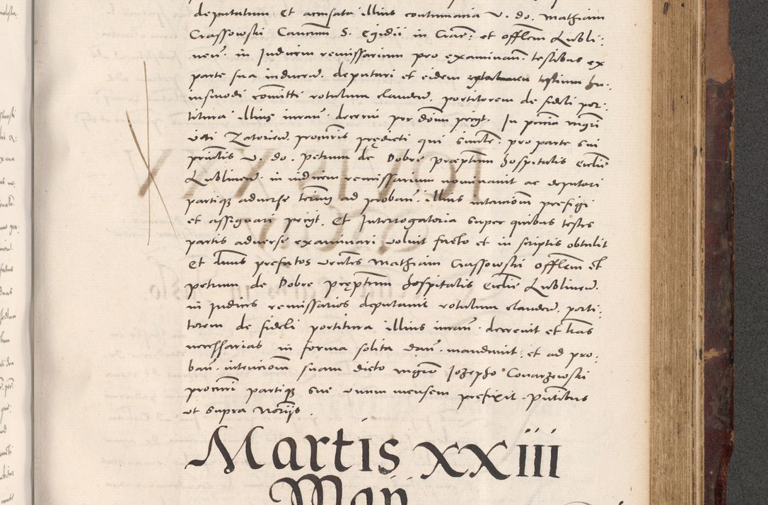 Zdjęcie nr 813 dla obiektu archiwalnego: Acta actorum causarum, sentenciarum tam diffinitivarum quam interloquutoriarum, decretorum, obligationum, quietationum et constitucionum procuratorum coram reverendo domino Bartholomeo Ganthkowski cancellario Gnesnensi, archidiacono et reverendissimi in Christo patris domini Andree Dei gratia episcopi Cracoviensis vicario in spiritualibus generali Cracoviensi ad annum Domini millesimum quingentesimum quingentesimum secundum, cuius indictio decima, pontificatus Julii pape tercii, annus tercius, foeliciter continuantur.