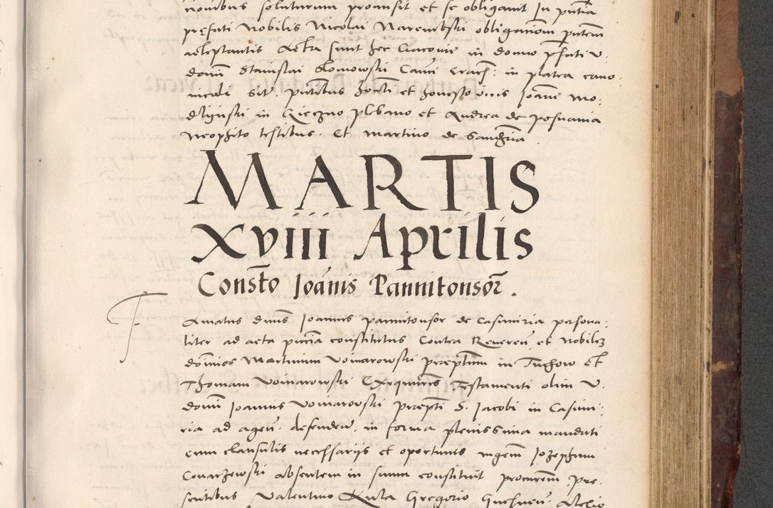 Zdjęcie nr 737 dla obiektu archiwalnego: Acta actorum causarum, sentenciarum tam diffinitivarum quam interloquutoriarum, decretorum, obligationum, quietationum et constitucionum procuratorum coram reverendo domino Bartholomeo Ganthkowski cancellario Gnesnensi, archidiacono et reverendissimi in Christo patris domini Andree Dei gratia episcopi Cracoviensis vicario in spiritualibus generali Cracoviensi ad annum Domini millesimum quingentesimum quingentesimum secundum, cuius indictio decima, pontificatus Julii pape tercii, annus tercius, foeliciter continuantur.