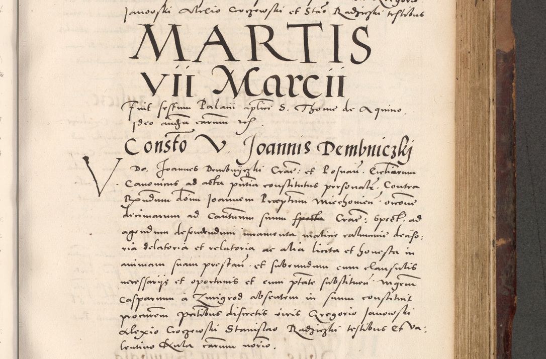Zdjęcie nr 625 dla obiektu archiwalnego: Acta actorum causarum, sentenciarum tam diffinitivarum quam interloquutoriarum, decretorum, obligationum, quietationum et constitucionum procuratorum coram reverendo domino Bartholomeo Ganthkowski cancellario Gnesnensi, archidiacono et reverendissimi in Christo patris domini Andree Dei gratia episcopi Cracoviensis vicario in spiritualibus generali Cracoviensi ad annum Domini millesimum quingentesimum quingentesimum secundum, cuius indictio decima, pontificatus Julii pape tercii, annus tercius, foeliciter continuantur.